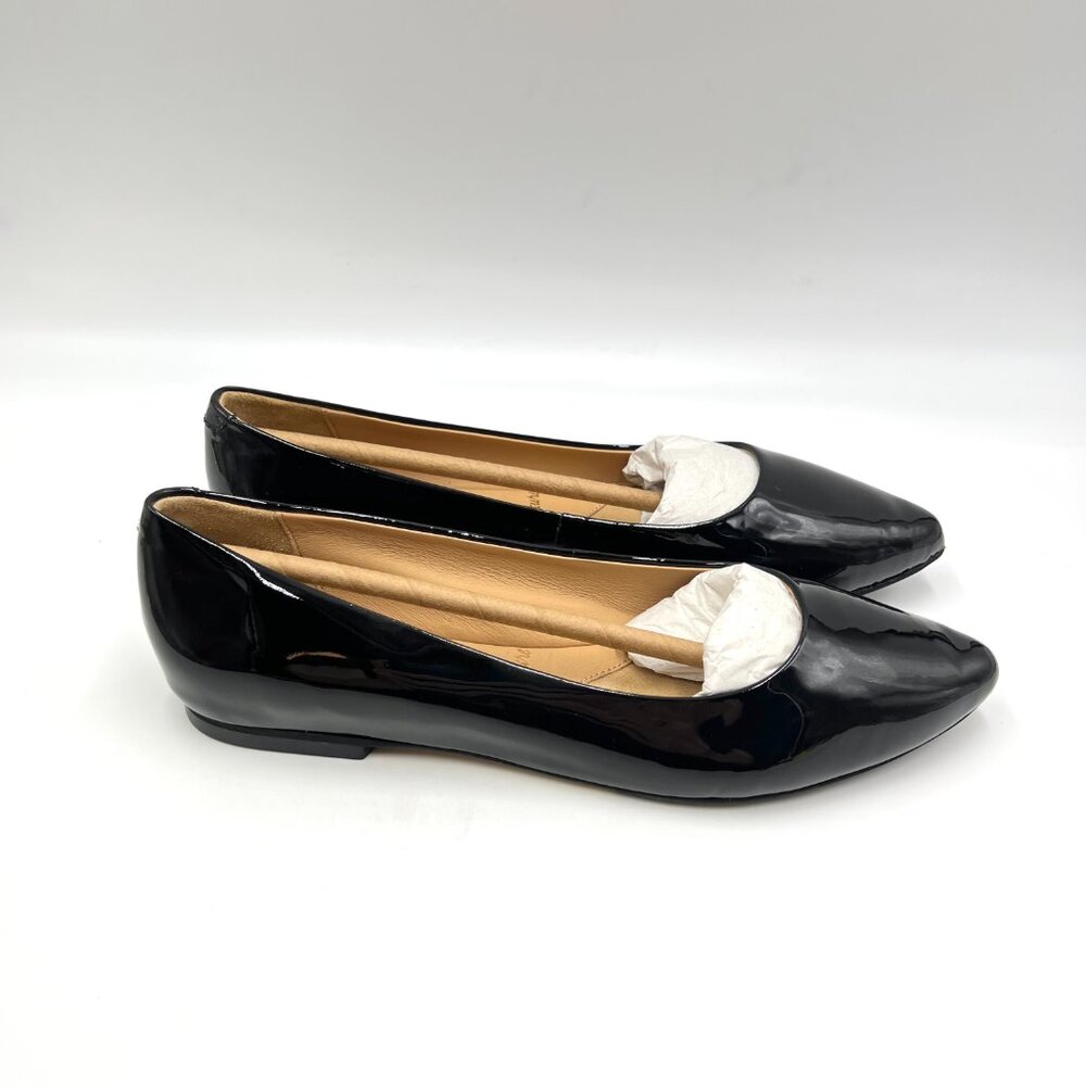7.5N 7.5 NARROW WIDTH Trotters‎ Estee Black Patent Point Toe Ballet Flats Shoes